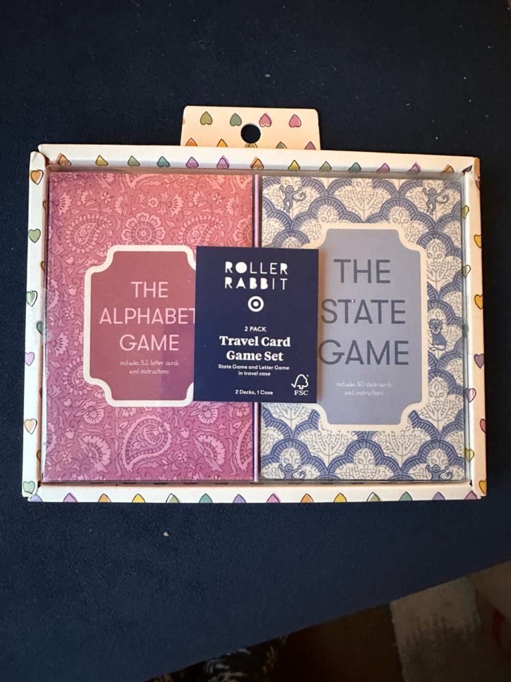 Roller Rabbit 2pc Card Game Set - Pink & Light Blue Paisley - Picture 5 of 5